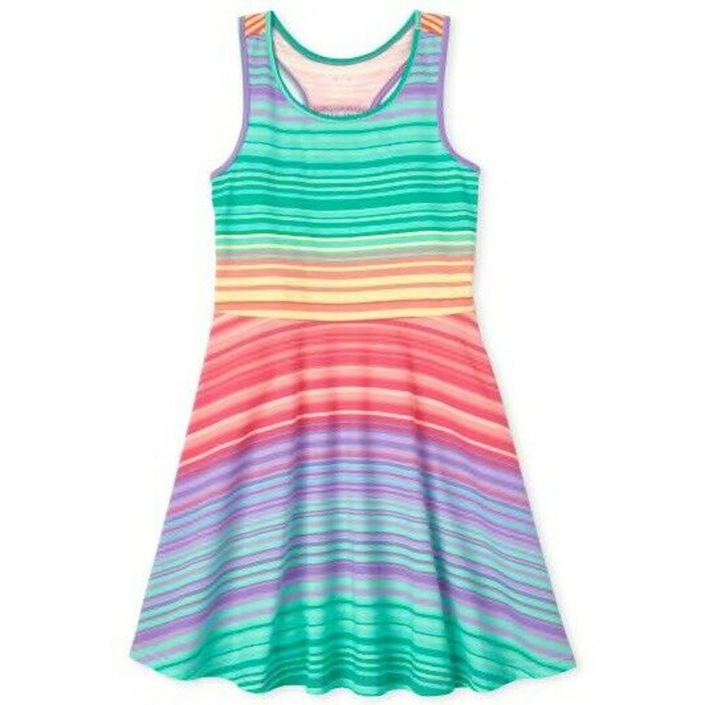 NEW  Girls Strip Racerback Dress / Size 14